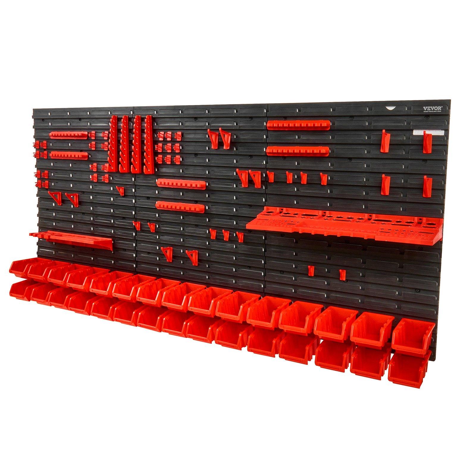 Workshop Tools Holder - Wall Mounted 30-Bin Plastic Parts Rack