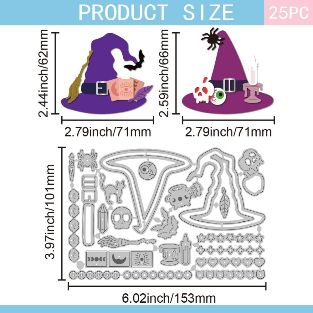 Tap Die Set - Witch Hat Cutting Dies for DIY