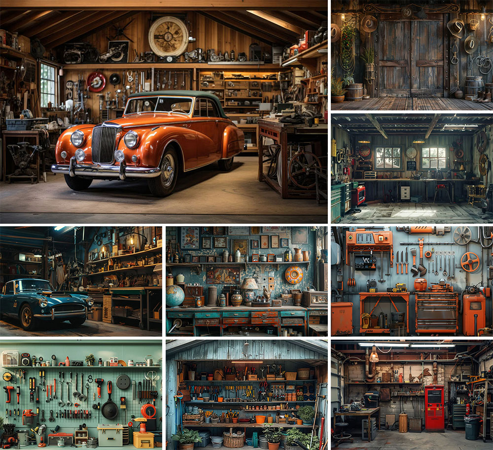 Workshop Tools Photos - Mehofond Photography Background Vintage Garage Car