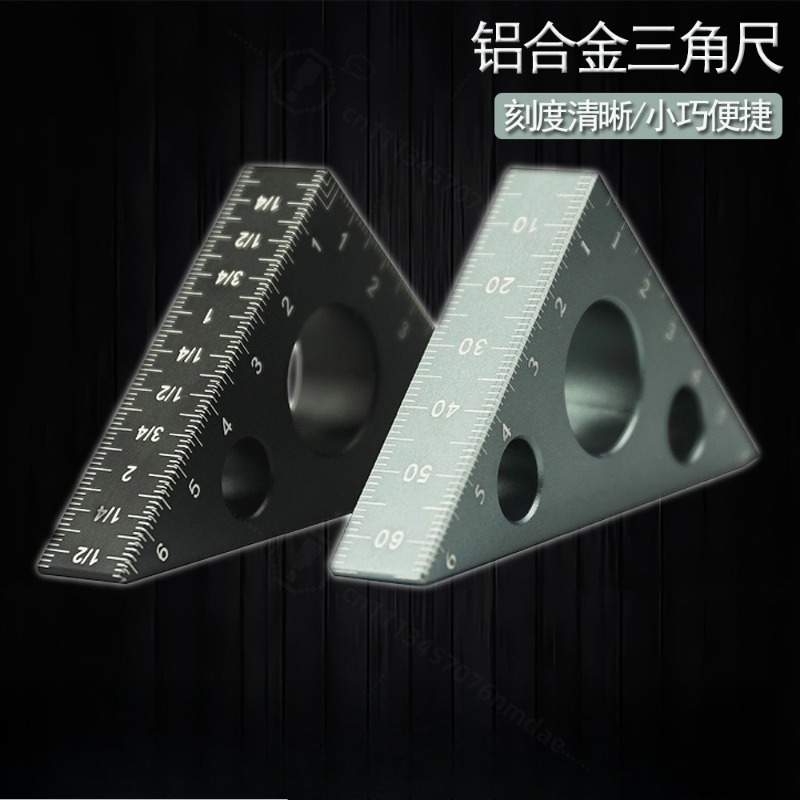 Workshop Marking Tools - Thick Aluminum Triangle Ruler 90/45° Woodworking