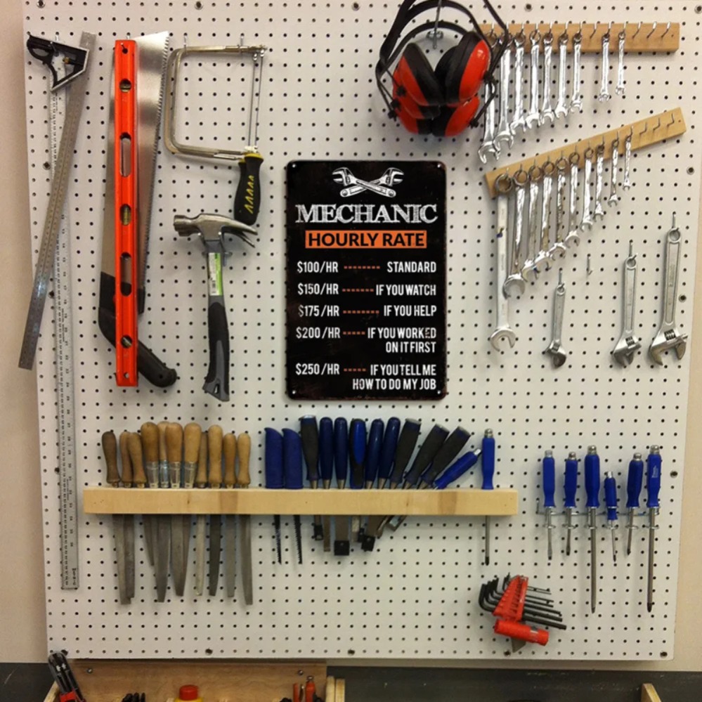 Vintage Mechanic Hour Rate Sig - Workshop Tools Hours review and price