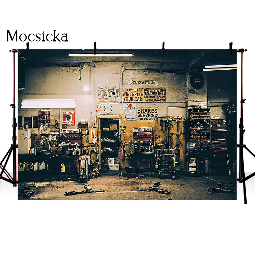 Retro Car Repairs Backdrop Too - Workshop Tools Photos review and price