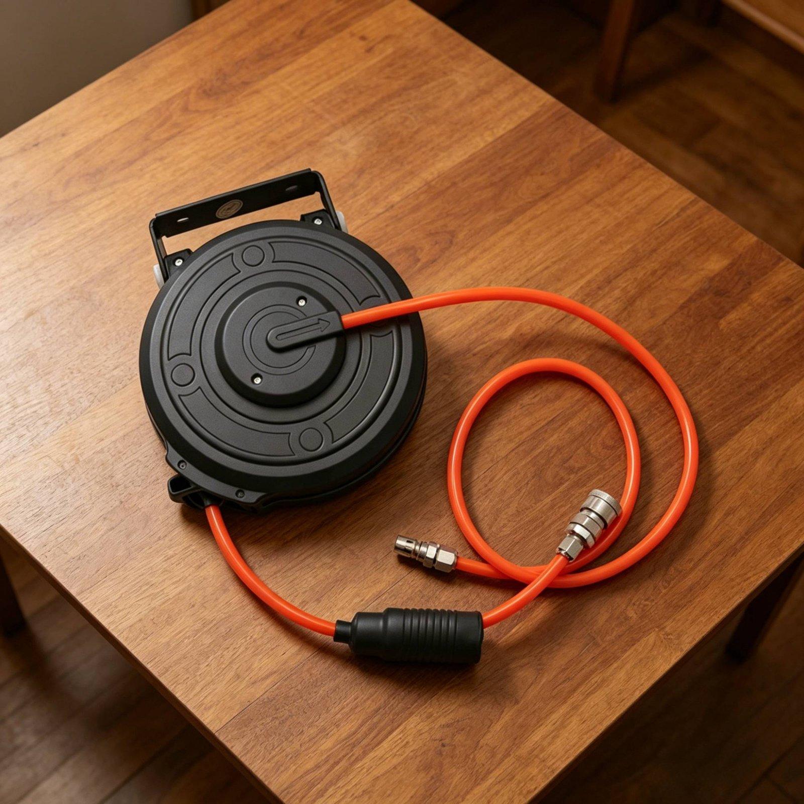 Retractable Pneumatic Air Hose - Workshop With Tools review and price