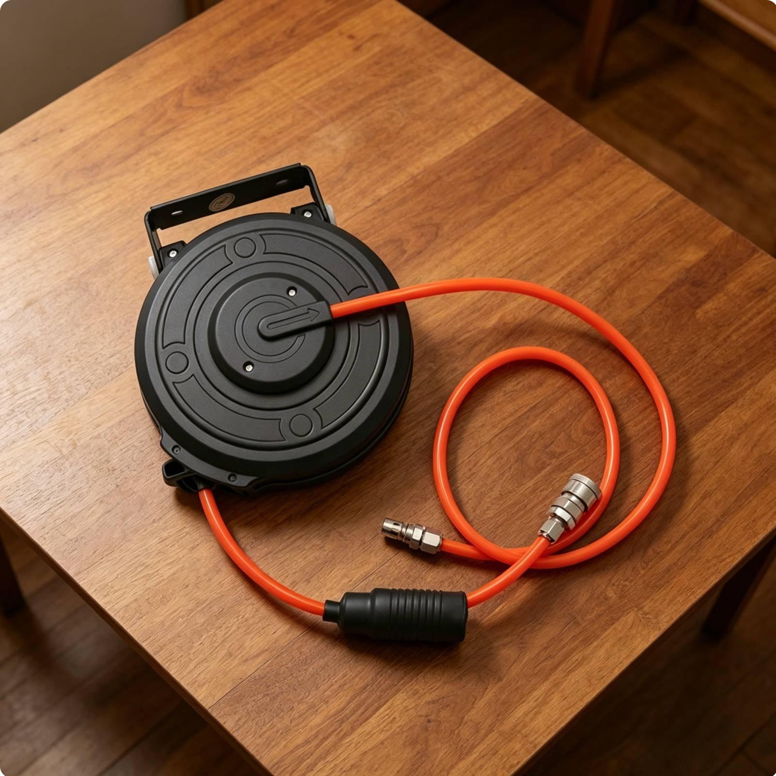 Retractable Pneumatic Air Hose - Workshop With Tools review and price