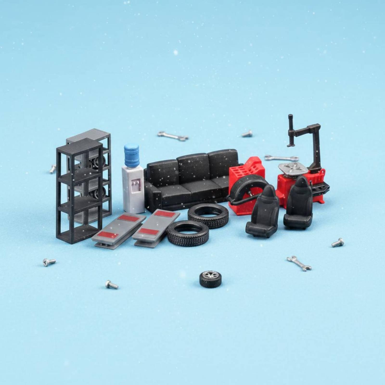 1 64 Miniature Vehicle Repair  - Workshop Tools Photos review and price