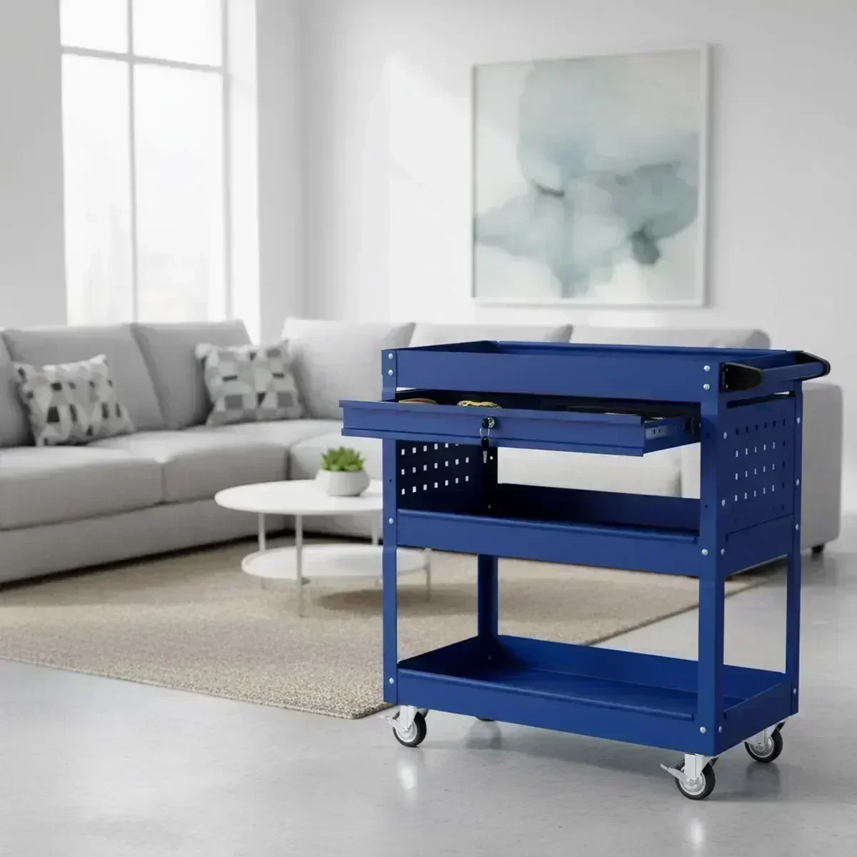 3 Shelf Rolling Tool Cart Lock - Workshop Tools Storage review and price