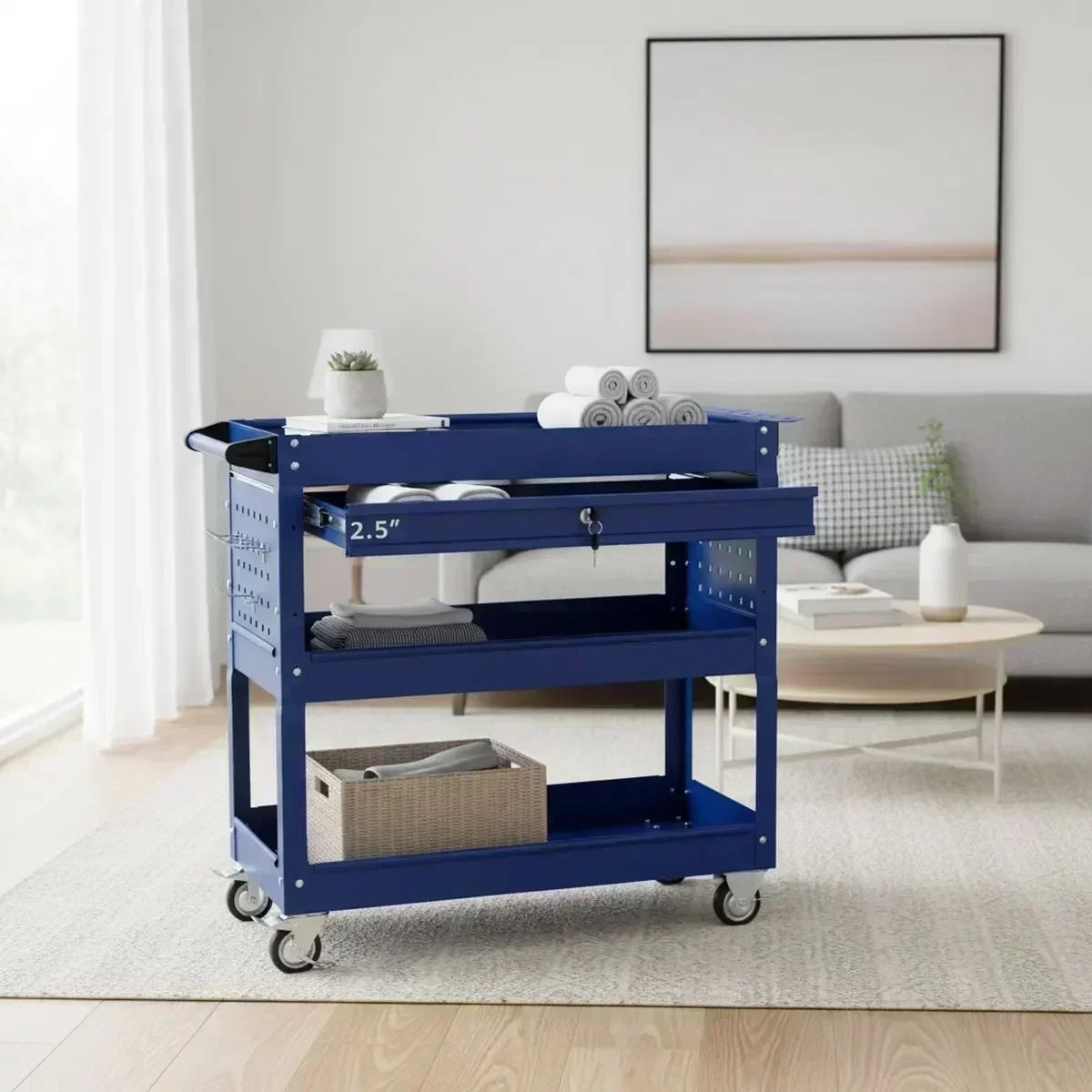 3 Shelf Rolling Tool Cart Lock - Workshop Tools Storage review and price