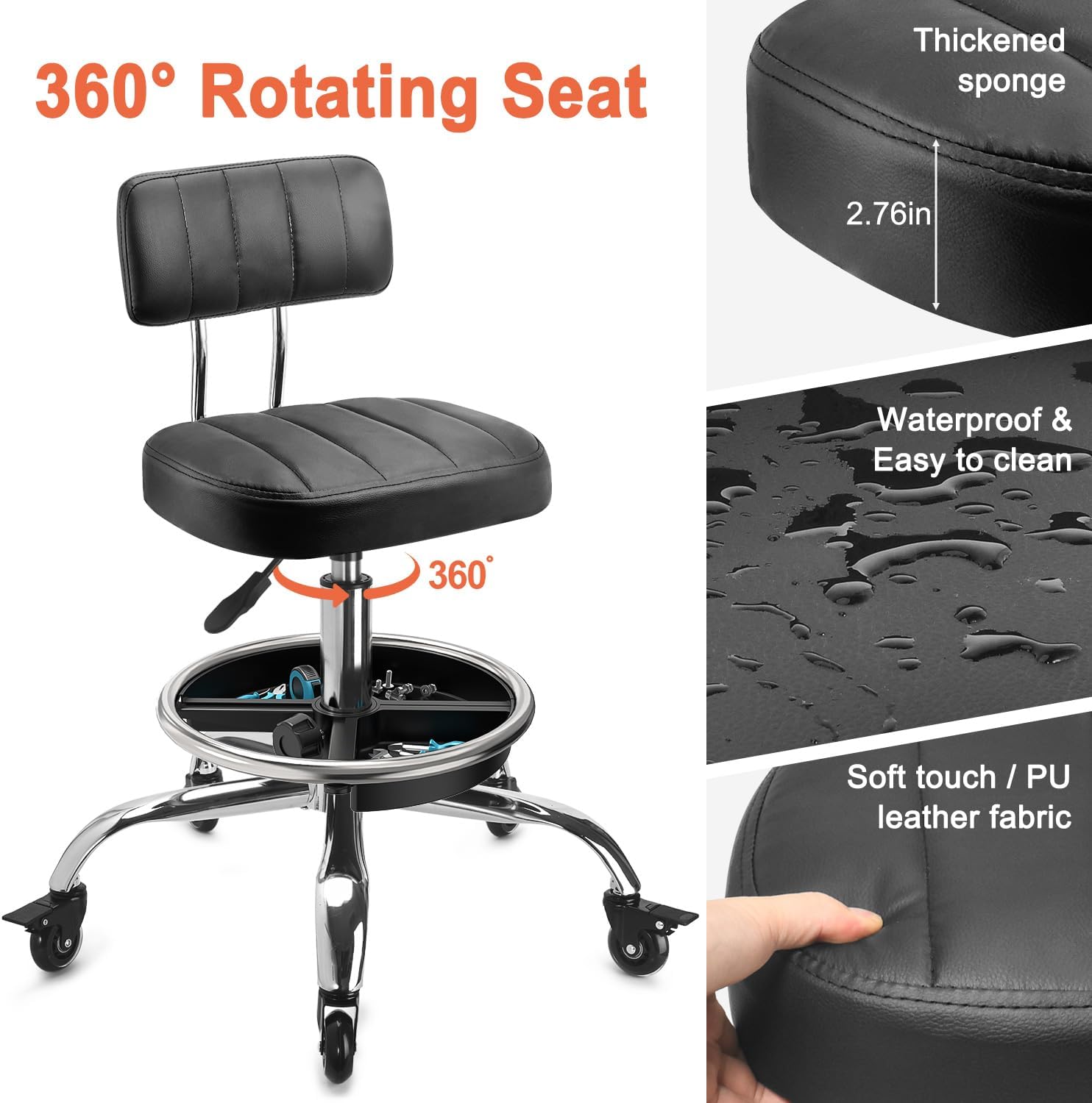 Garage Mechanic Stool With Bac - Workshop Tools Storage review and price