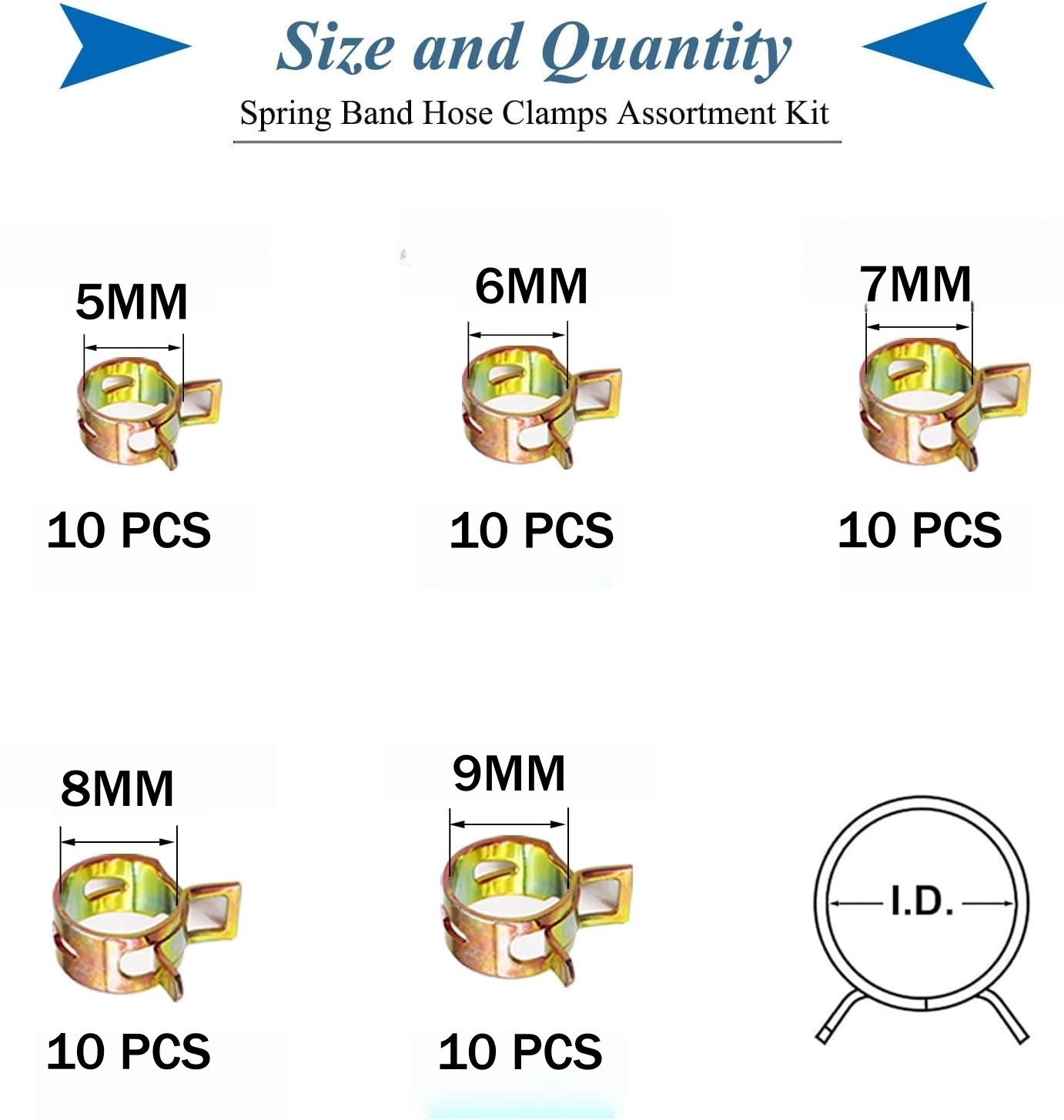 50 PCS Fastener 5mm 6mm 7mm 8m - Pipe Clamp Bar review and price